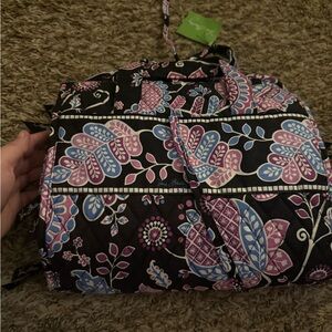 Vera Bradley Black and Purple Floral Travel Bag
